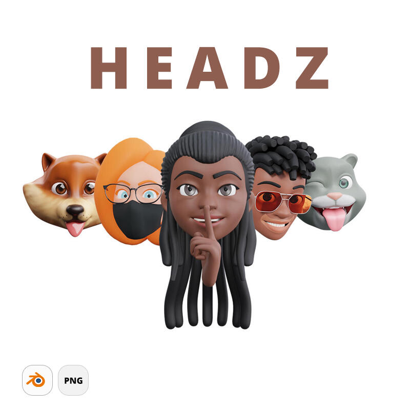 HEADZ - Diverse 3D library of 3D heads. Alternative to Apple Memoji